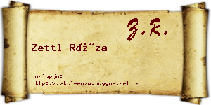 Zettl Róza névjegykártya